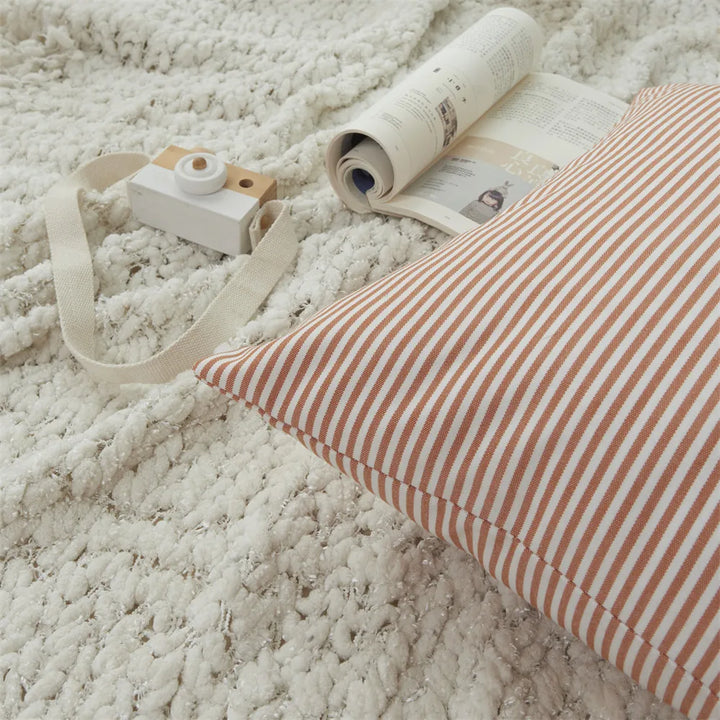 Orange Plaid Cushion Cover for Sofa & Autumn Décor