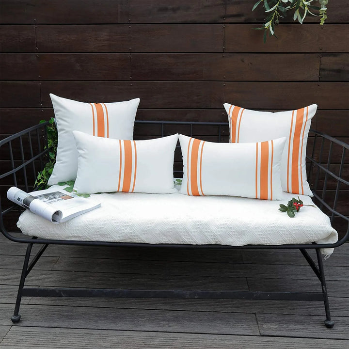 Set of 2 Outdoor Waterproof Cushion Covers for Patio & Garden