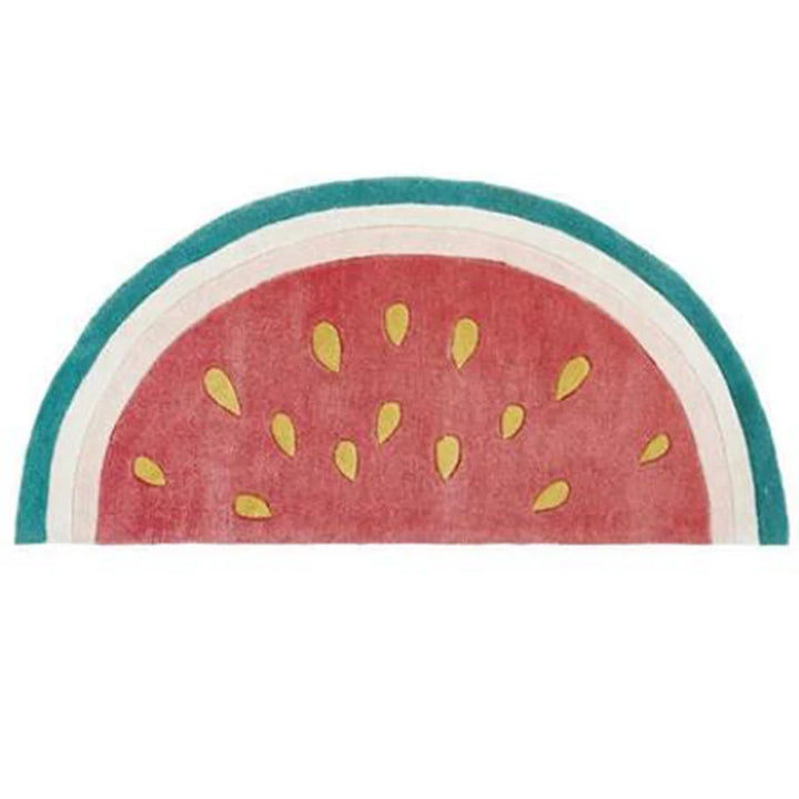 Nordic Cartoon Plush Rug – Non-Slip Semicircle Kids Mat