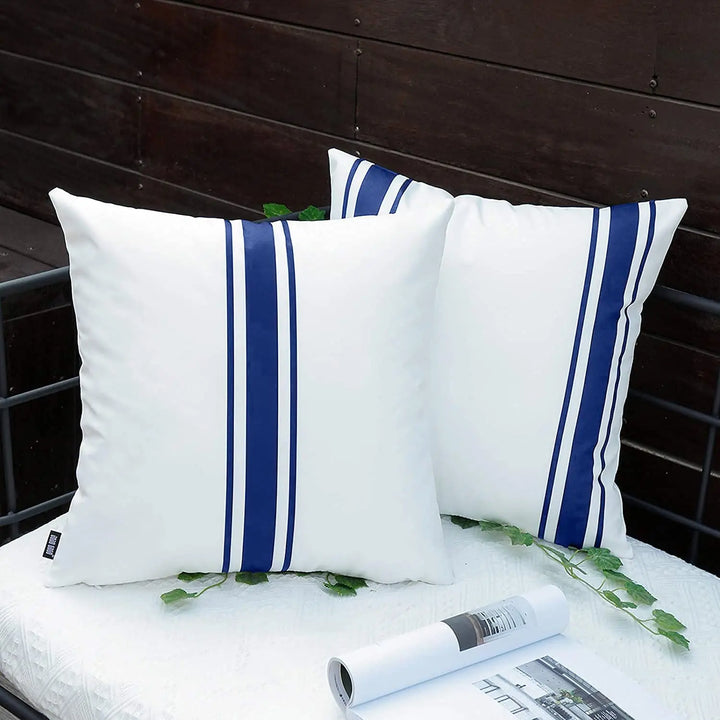 Set of 2 Outdoor Waterproof Cushion Covers for Patio & Garden