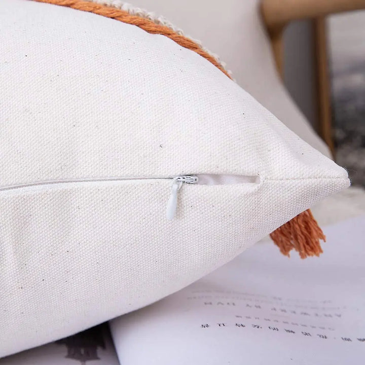 Moroccan Boho Tufted Tassel Cushion Cover – Decorative Pillow
