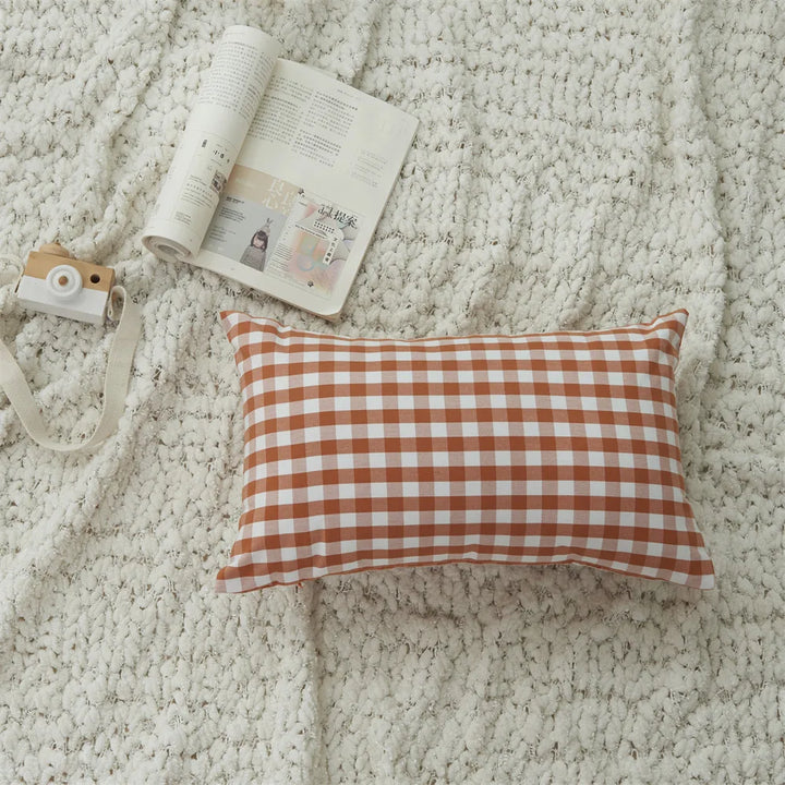 Orange Plaid Cushion Cover for Sofa & Autumn Décor