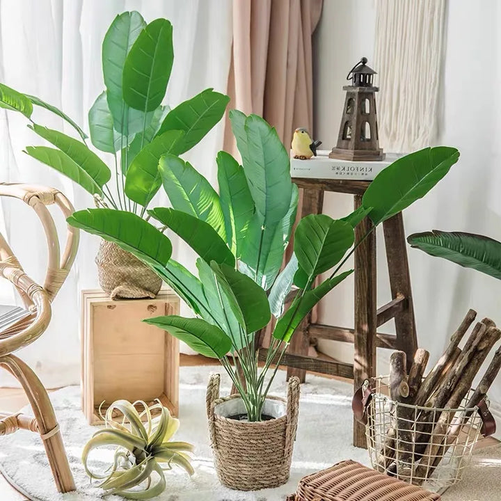 80cm Artificial Banana Tree – Large Tropical Monstera Leaves