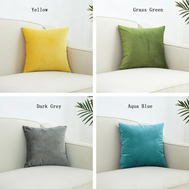Superfine Velvet Cushion Cover – Soft Solid Luxury Pillowcase