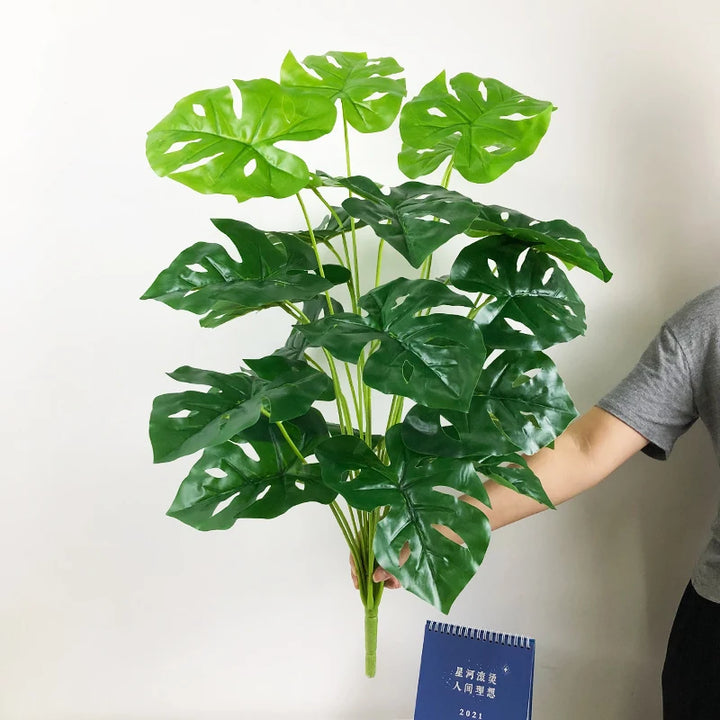Large Artificial Monstera Leaves – 75cm Tropical Palm Branch