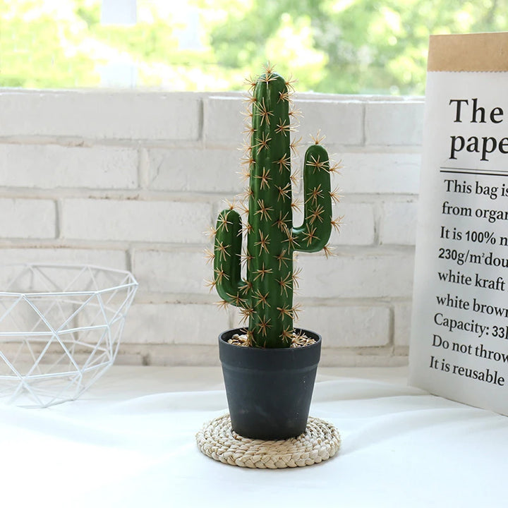 Tall Artificial Cactus Decor – 30-43cm Green Thorn Ball Succulent for Home, Office & Event Styling