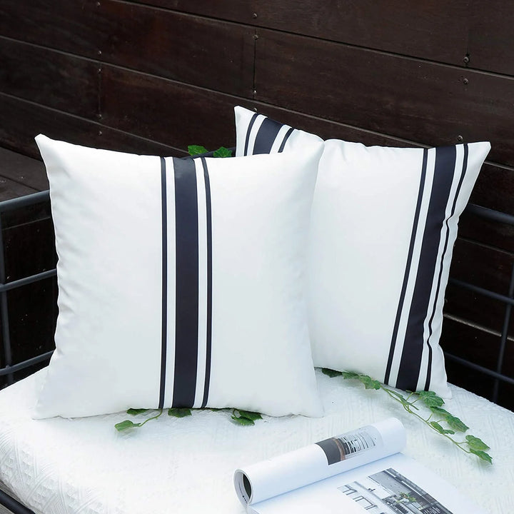 Set of 2 Outdoor Waterproof Cushion Covers for Patio & Garden