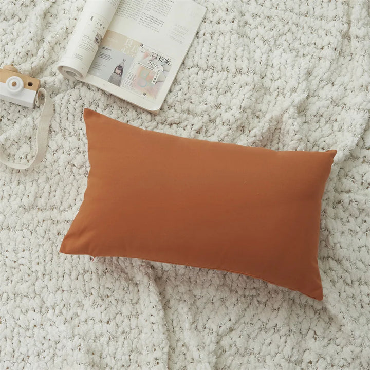 Orange Plaid Cushion Cover for Sofa & Autumn Décor