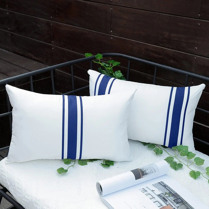 Set of 2 Outdoor Waterproof Cushion Covers for Patio & Garden