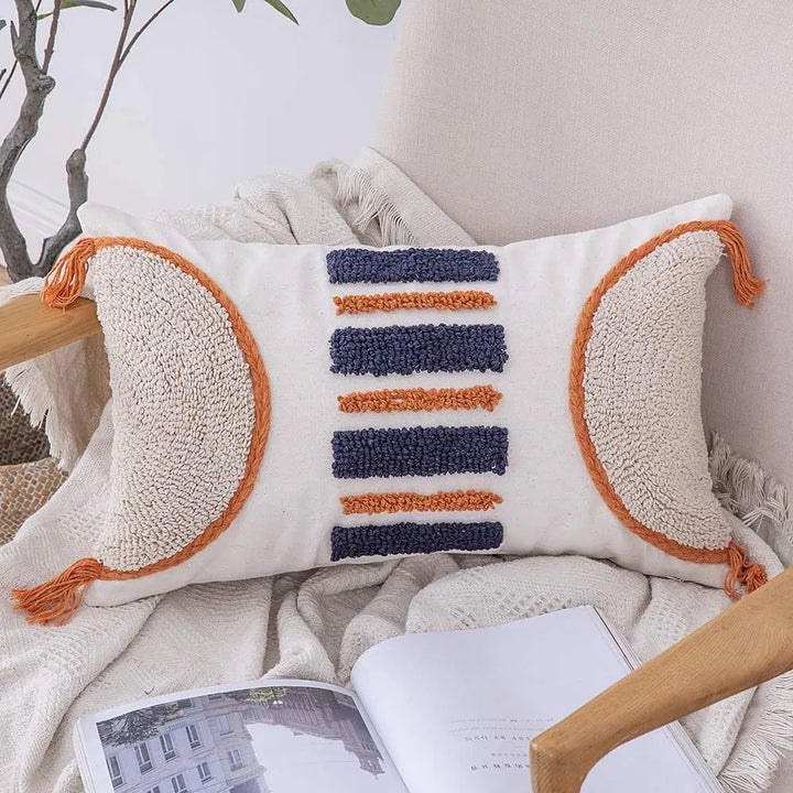 Moroccan Boho Tufted Tassel Cushion Cover – Decorative Pillow