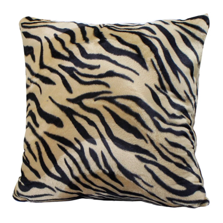 Leopard Print Faux Fur Pillow Cover – Soft Plush Cushion