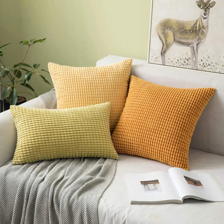 Soft Corduroy Solid Cushion Cover Nordic Large Pillow Case