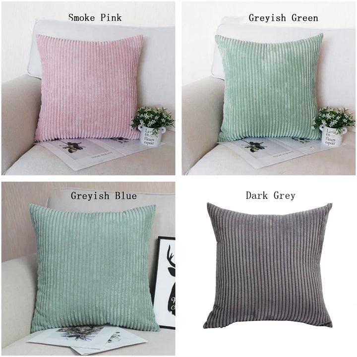 Striped Corduroy Cushion Cover Soft Nordic Pillow Case