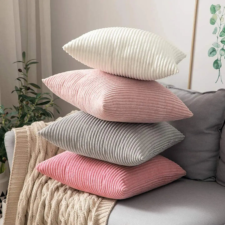 Large Soft Corduroy Cushion Cover – Nordic Striped Pillowcase