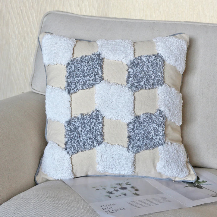 Boho Tassel Cushion Cover – Tufted Moroccan Macrame Pillow