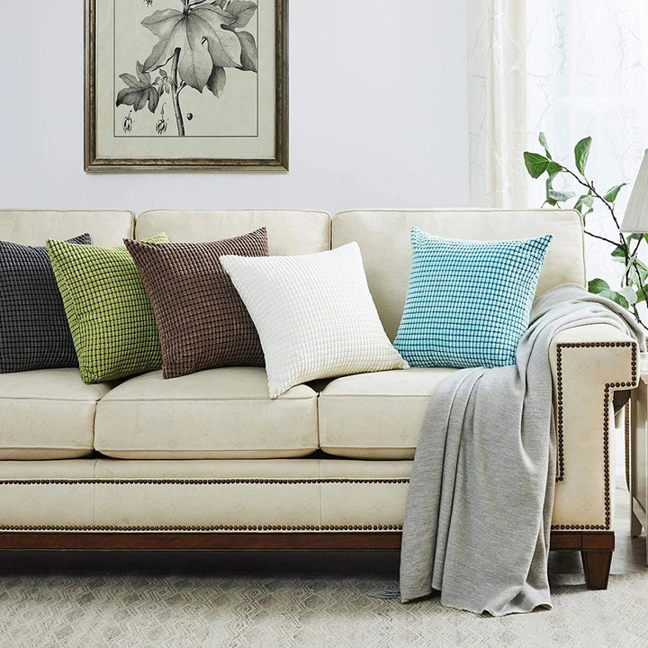 Soft Corduroy Corn Stripe Cushion Cover