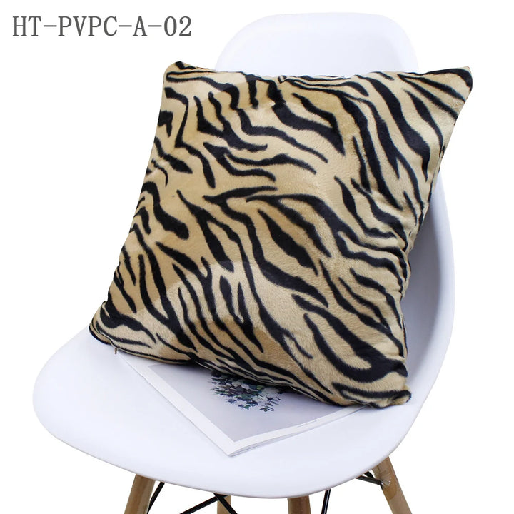 Leopard Print Faux Fur Pillow Cover – Soft Plush Cushion