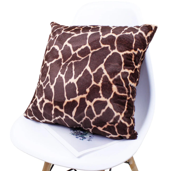 Leopard Print Faux Fur Pillow Cover – Soft Plush Cushion