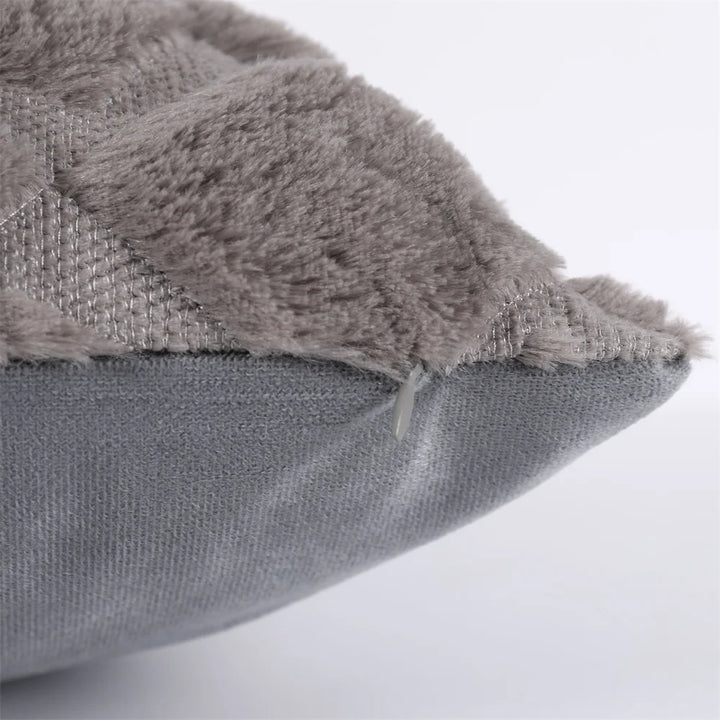 Luxury Faux Wool Embroidered Pillow Cover – Soft Plush Cushion