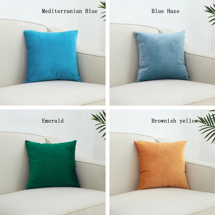 Superfine Velvet Cushion Cover – Soft Solid Luxury Pillowcase
