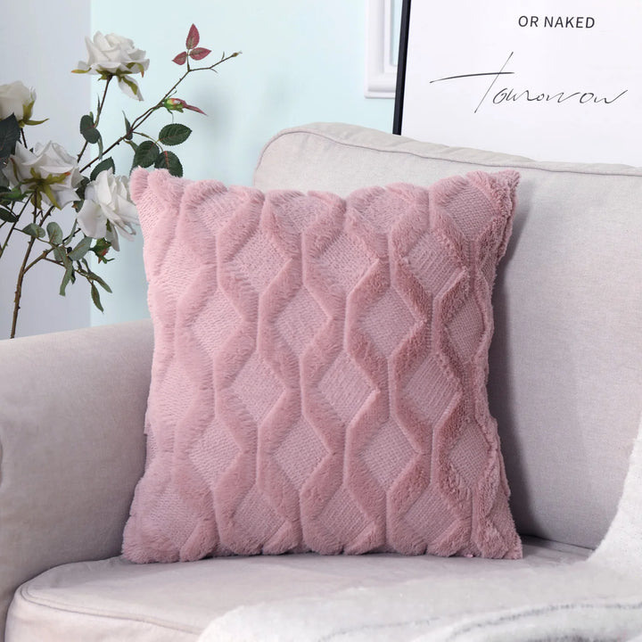 Soft Plush Faux Wool Throw Pillow Covers – Luxury Nordic Embroidered Cushion Cases for Sofa, Bed & Living Room Decor