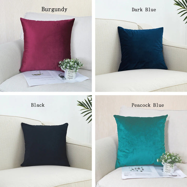 Superfine Velvet Cushion Cover – Soft Solid Luxury Pillowcase
