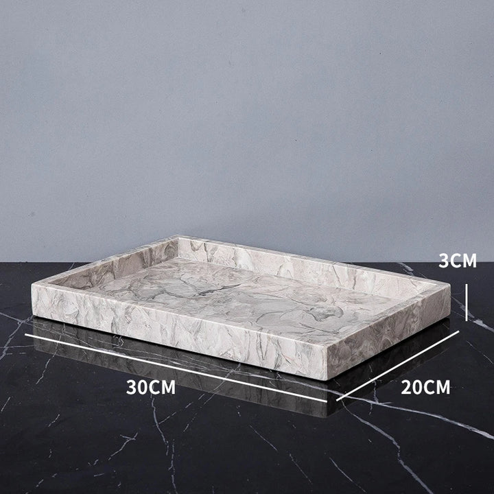 Natural Marble Bathroom Set – Soap Dispenser, Toothbrush Holder & Tray