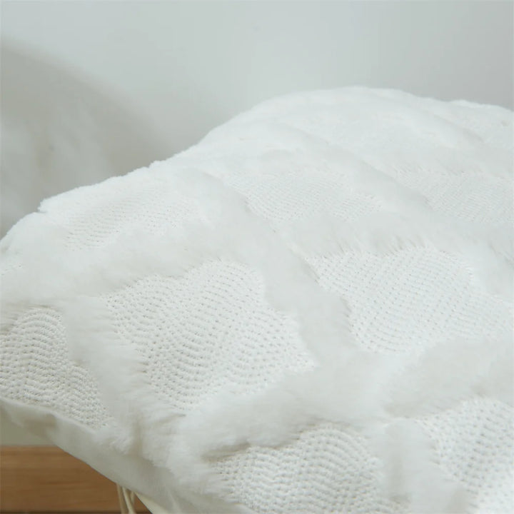 3D Plush Geometric Embroidered Cushion Cover