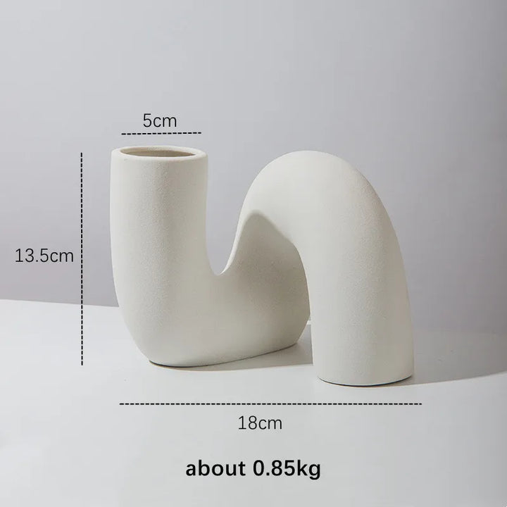 Nordic Ceramic Vase – Modern Art Flower Arrangement Pot for Living Room, Desk & Home Decoration