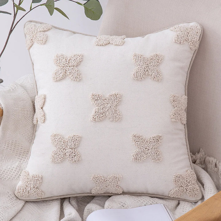 Moroccan Boho Tufted Tassel Cushion Cover – Decorative Pillow