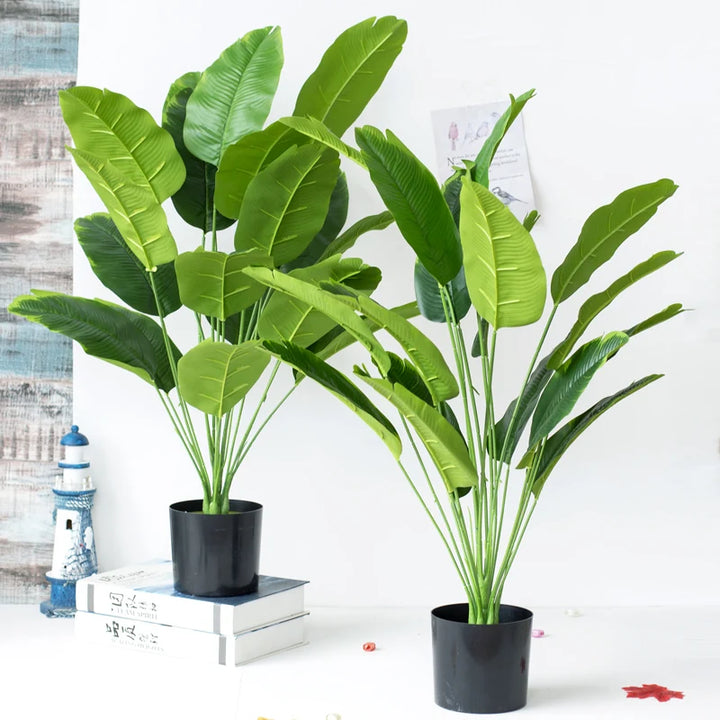 80cm Artificial Banana Tree – Large Tropical Monstera Leaves