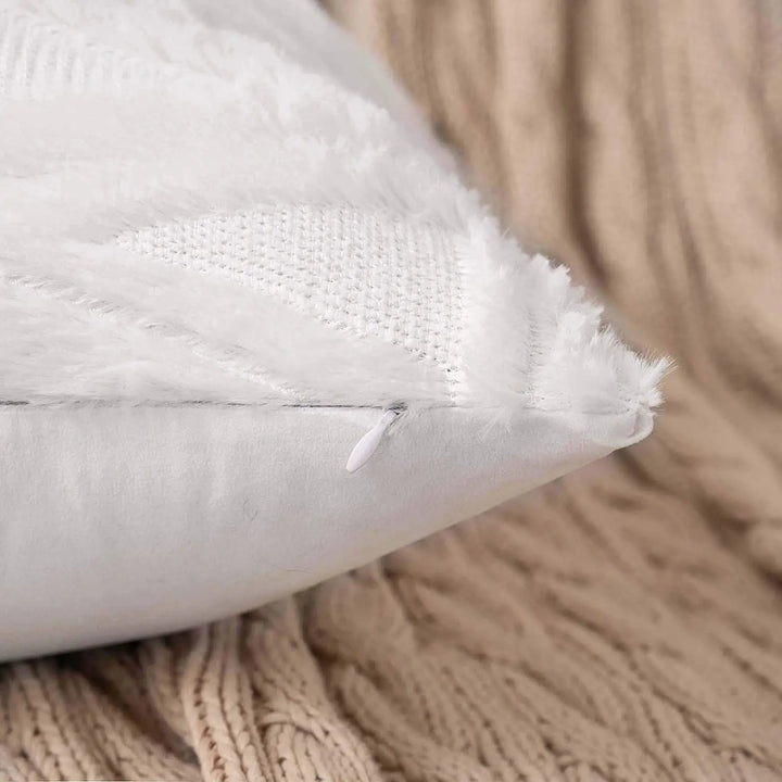 Luxury Plush Embroidered Cushion Cover – Soft Faux Wool