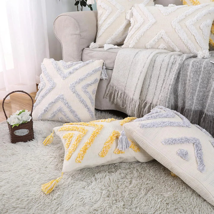 Boho Chenille Tufted Pillow Cover – Morocco Style Cushion
