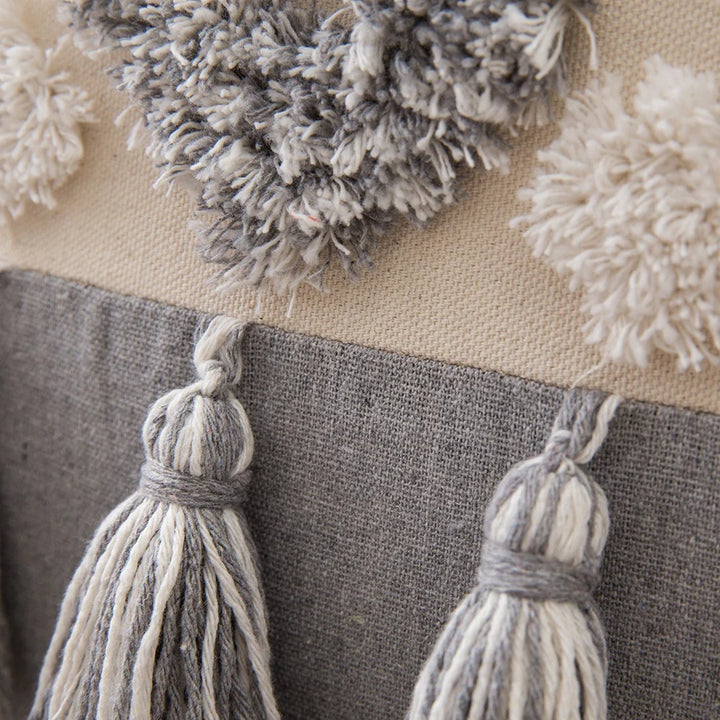 Boho Tufted Pillow Cover – Tassel Cotton Cushion Case