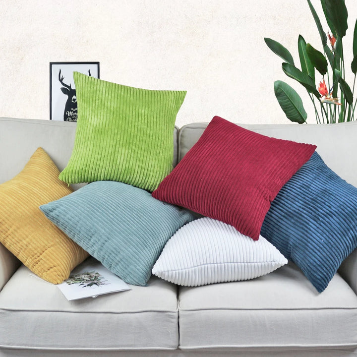 Striped Corduroy Pillow Cover Nordic Soft Decorative Case