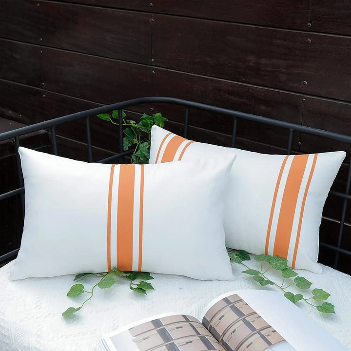 Set of 2 Outdoor Waterproof Cushion Covers for Patio & Garden