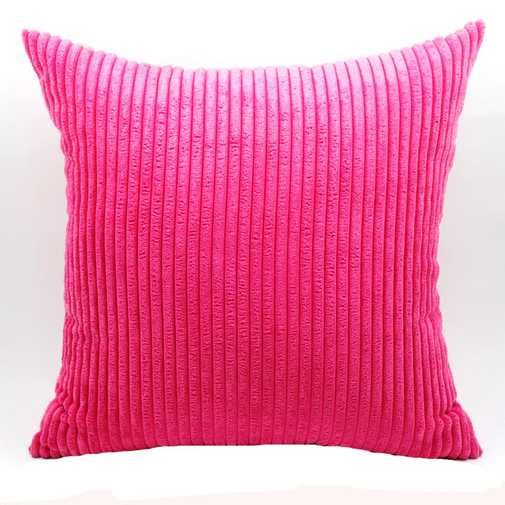 Supersoft Corduroy Cushion Cover – Solid Striped Pillowcase