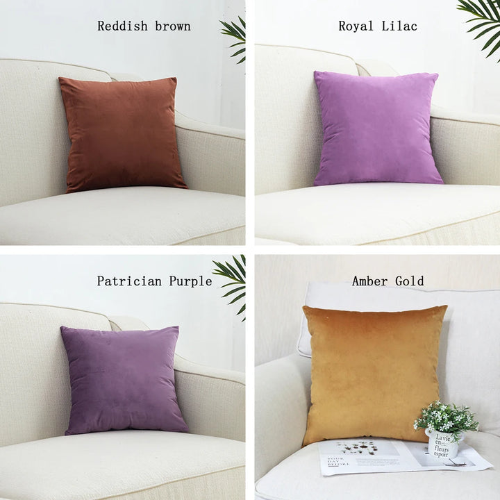 Superfine Velvet Cushion Cover – Soft Solid Luxury Pillowcase