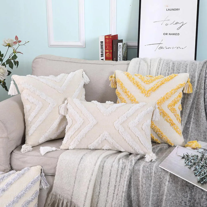 Boho Chenille Tufted Pillow Cover – Morocco Style Cushion