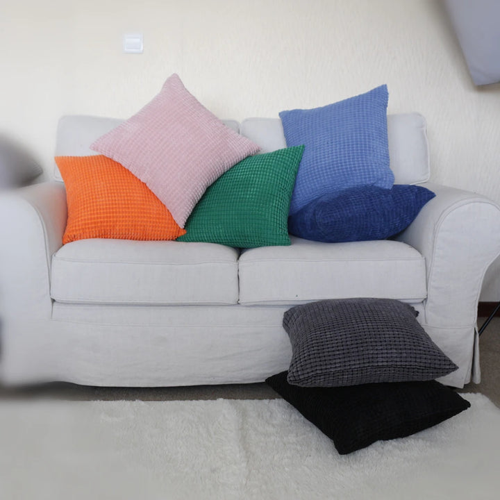 Striped Corduroy Pillow Cover Nordic Soft Decorative Case