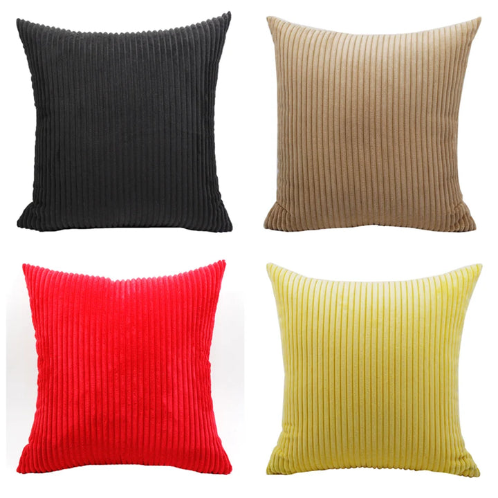 Striped Corduroy Cushion Cover Soft Nordic Pillow Case