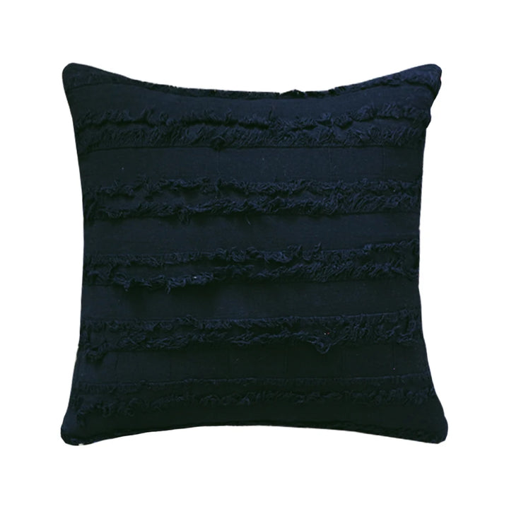 Boho Tassel Throw Pillow Covers – Striped Jacquard Decorative Cushion Cases for Sofa, Bed & Living Room