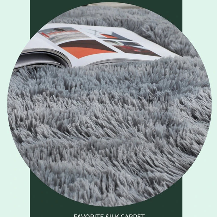 Oval Silky Plush Soft Rug for Modern Living Room