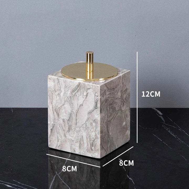 Natural Marble Bathroom Set – Soap Dispenser, Toothbrush Holder & Tray