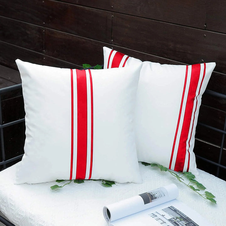 Set of 2 Outdoor Waterproof Cushion Covers for Patio & Garden