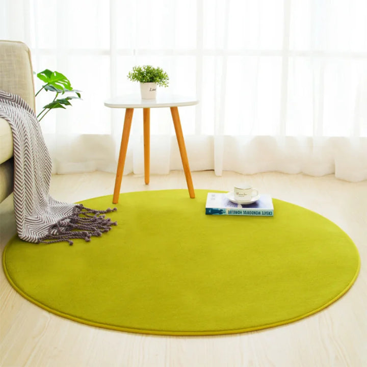 Coral Fleece Round Rug for Modern Living Spaces