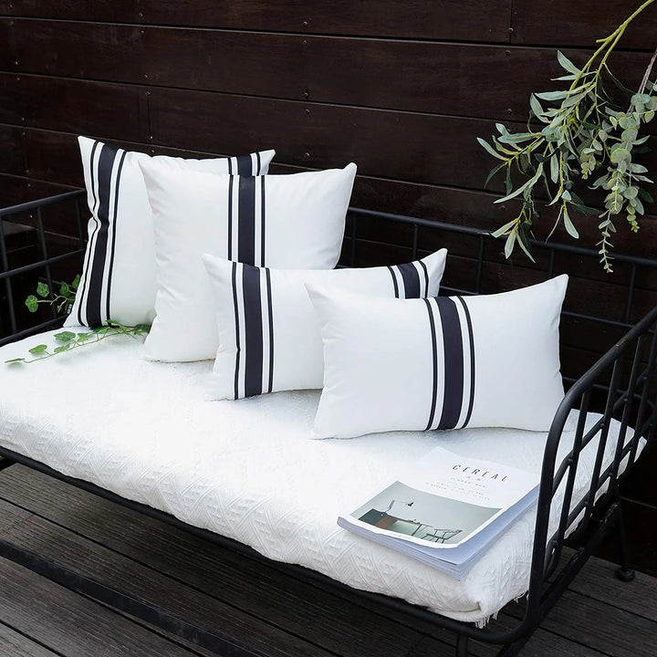 Set of 2 Outdoor Waterproof Cushion Covers for Patio & Garden