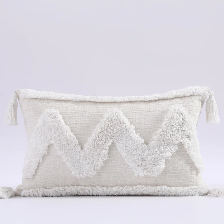 Luxury Chenille Tufted Boho Pillow Covers – Decorative Cushion Cases with Tassels for Sofa, Bed & Farmhouse Decor