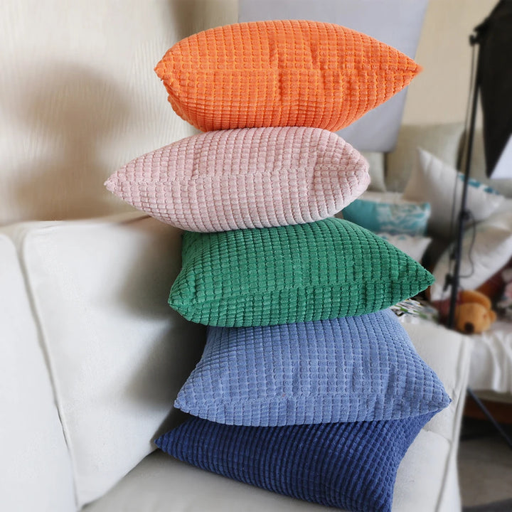 Striped Corduroy Pillow Cover Nordic Soft Decorative Case
