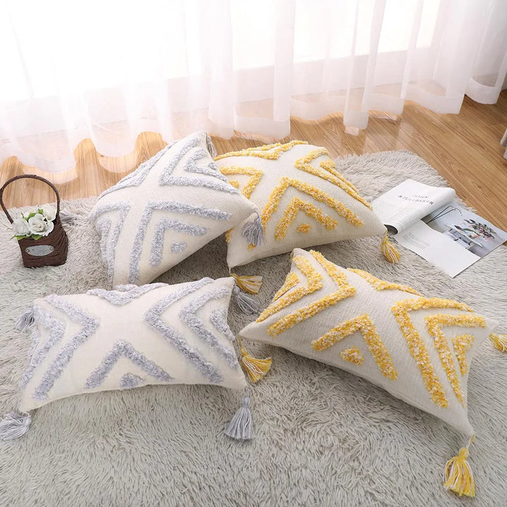 Boho Chenille Tufted Pillow Cover – Morocco Style Cushion